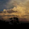Stormcloud edge at sunset